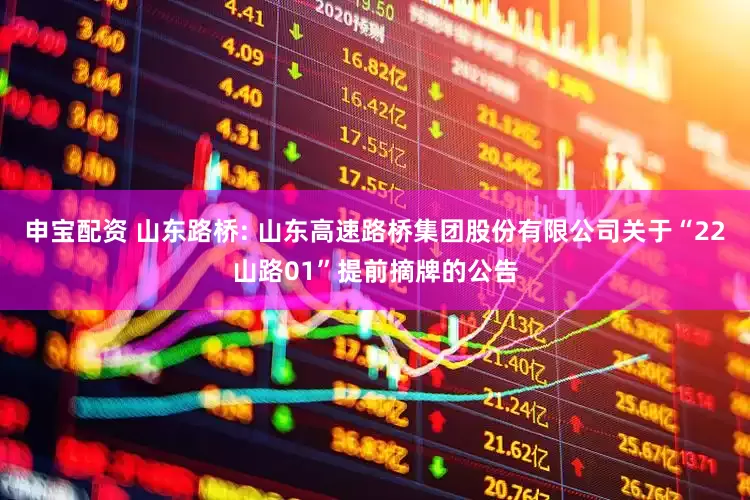 申宝配资 山东路桥: 山东高速路桥集团股份有限公司关于“22山路01”提前摘牌的公告